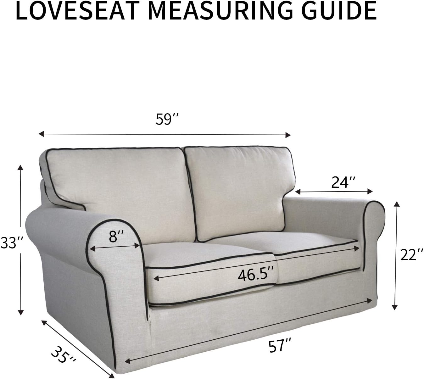 PureFit Reversible Quilted Sofa Cover, Water Resistant Slipcover Furniture Protector, Washable Couch Cover with Non Slip and Elastic Straps for Kids, Dogs, Pets (Loveseat, Coffee/Ivory)