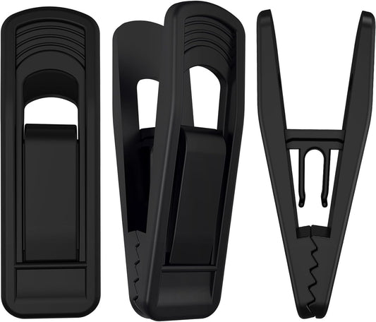 Hanger Clips Perfect for Velvet Hangers (Black, 80 PCS), Strong Plastic Clips Pant Skirt Hanger Clips for Black Flocking Felt Hangers