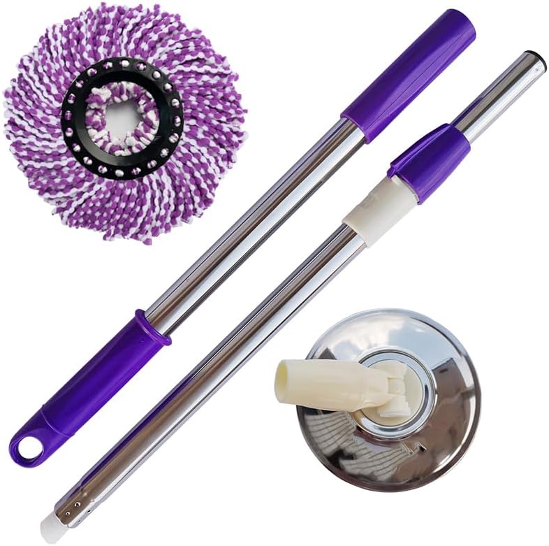 Spin Mop Replacement Handle, 47.6-inch 360 Degrees Rotating Telescopic by Unknown
