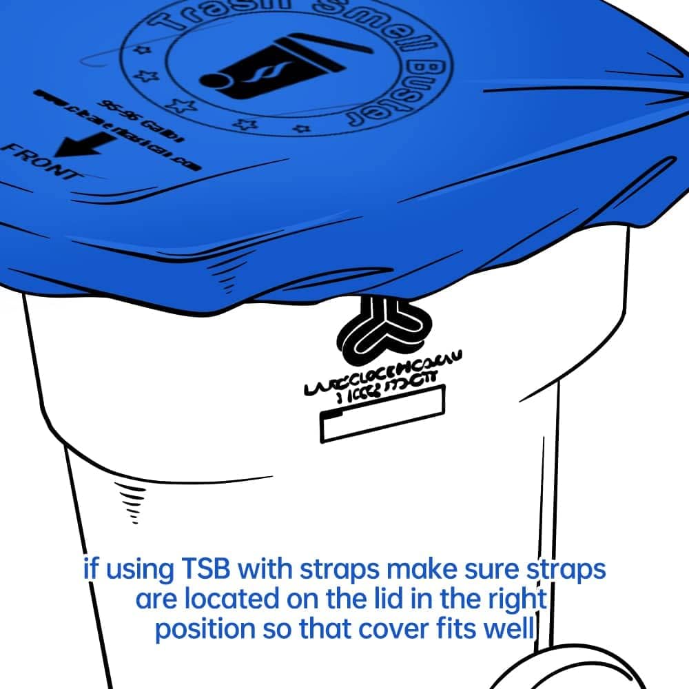 64 Gallon Trash Can Cover Odor Eliminating Bag with Elastic Band Lemon Scented Durable Chemical Free 1 Cover
