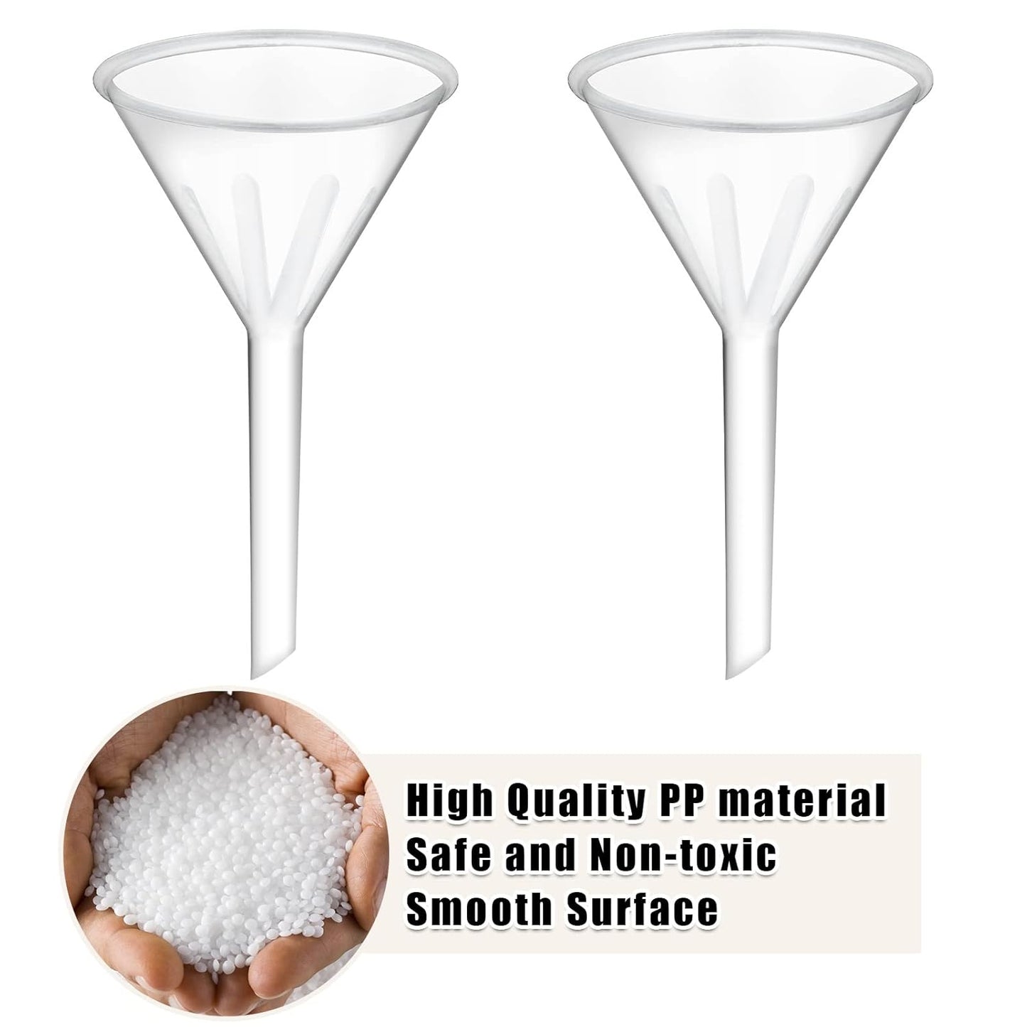 LANIAKEA 20PCS Plastic Funnel Set, 3" Plastic Funnel, Clear Funnels for Filling Bottles, Lab, Water Bottle,Capsule,Oils, Perfume, Liquid