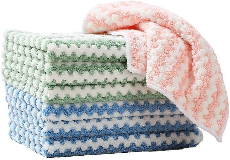 Microfiber Cleaning Towels 5 Pack Assorted Colors Textured Design by Unknown