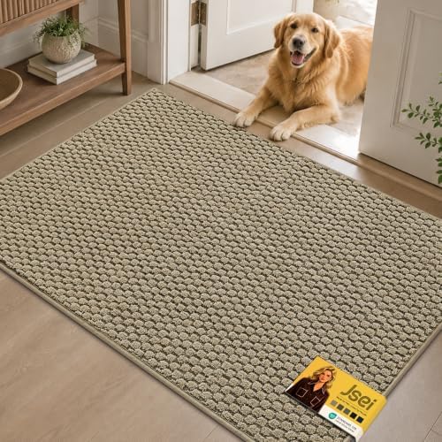 JSEI Dirt Trapper Door Mat 32"x48", Non-Slip Entryway Rugs by JSEI