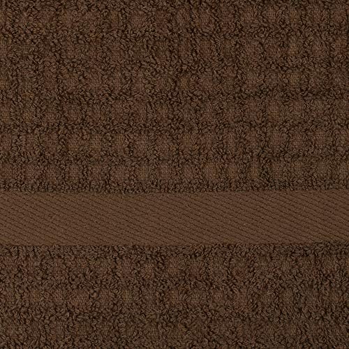 DII Basic Terry Collection Waffle Dishtowel Set, Solid Brown, 4 Piece - Image 3