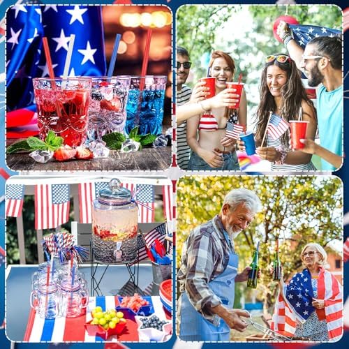 JANYUN 30 Pieces Patriotic Plastic Straws - Image 6