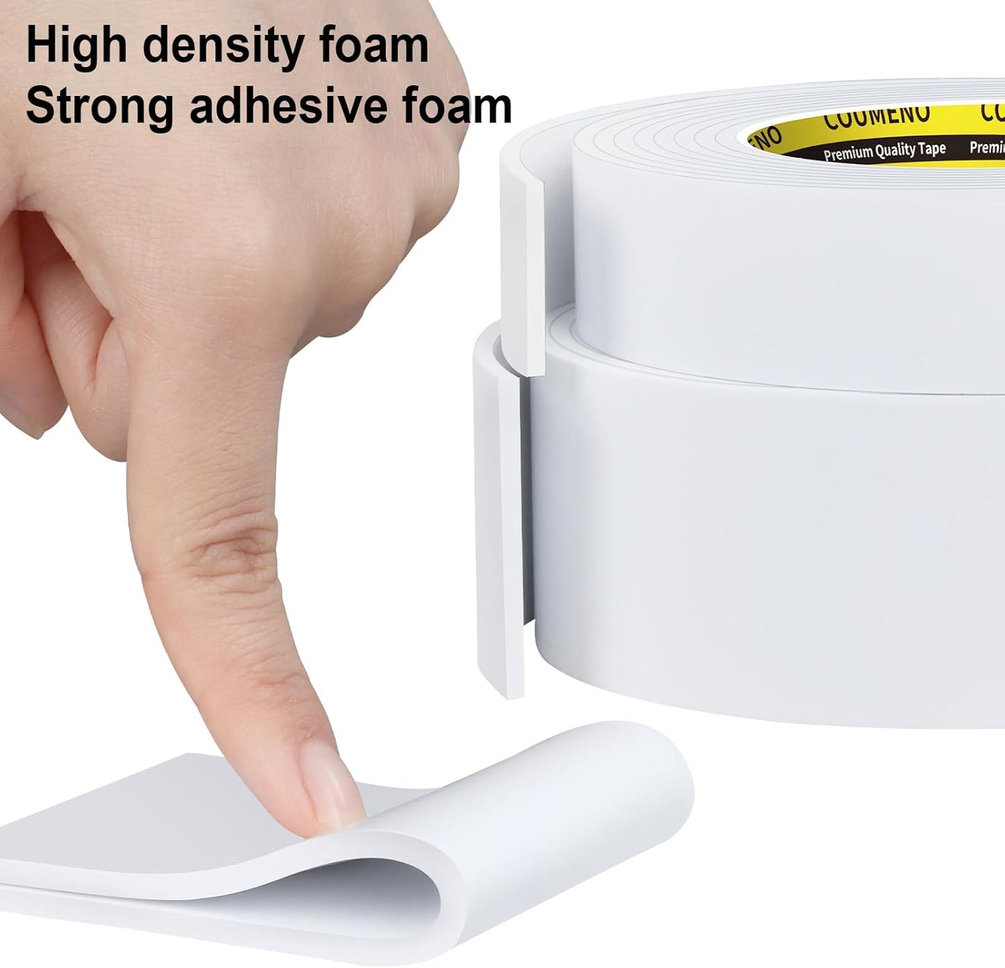 2 Pack EVA Single-Sided Adhesive Foam Tape 1.2inx9.84FT Single-Sided Sealing Strip Foam Pad Sponge Tape Window Weatherproof, Self-Adhesive Insulation Sealing Tape White