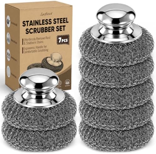 7 PCS Steel Wool Scrubber with Replacement Wire Sponge by Unknown