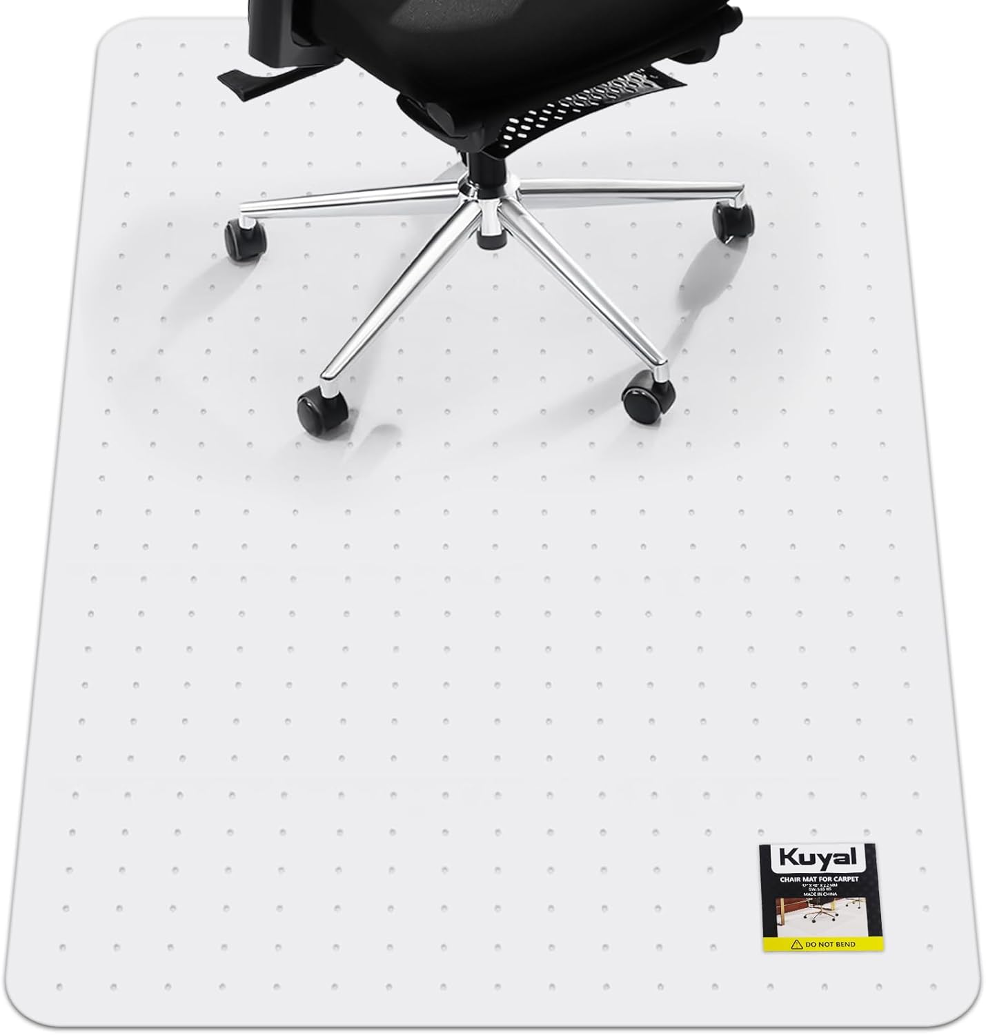 Kuyal Office Chair Mat for Carpet, 32x48 Clear Heavy Duty Computer Chair Mat, Under Desk Protector Carpeted Floors Mat, Easy Chair Movement,Ship Flat