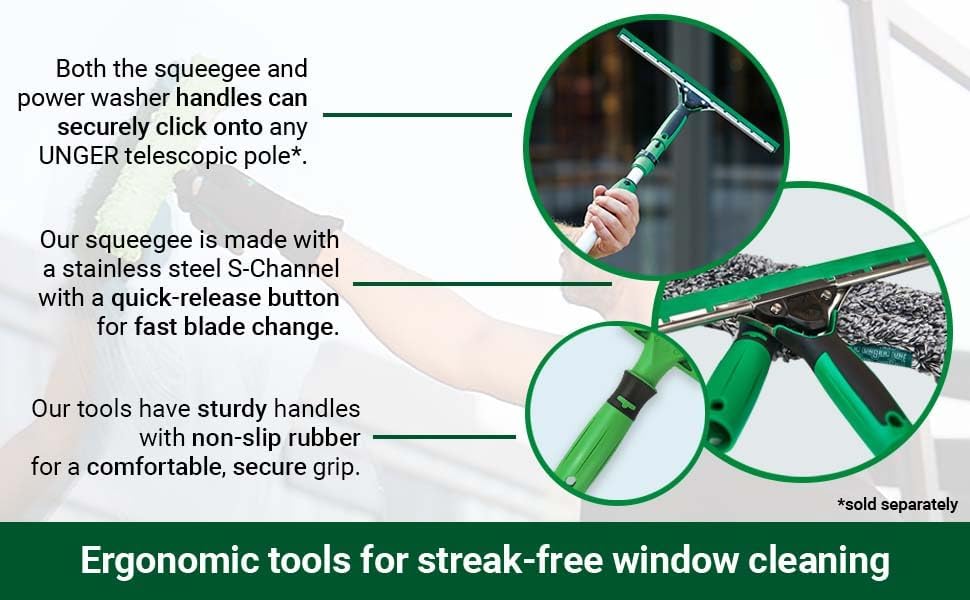 Unger Window Cleaning Kit 3-in-1: 14-in. Squeegee - Image 4