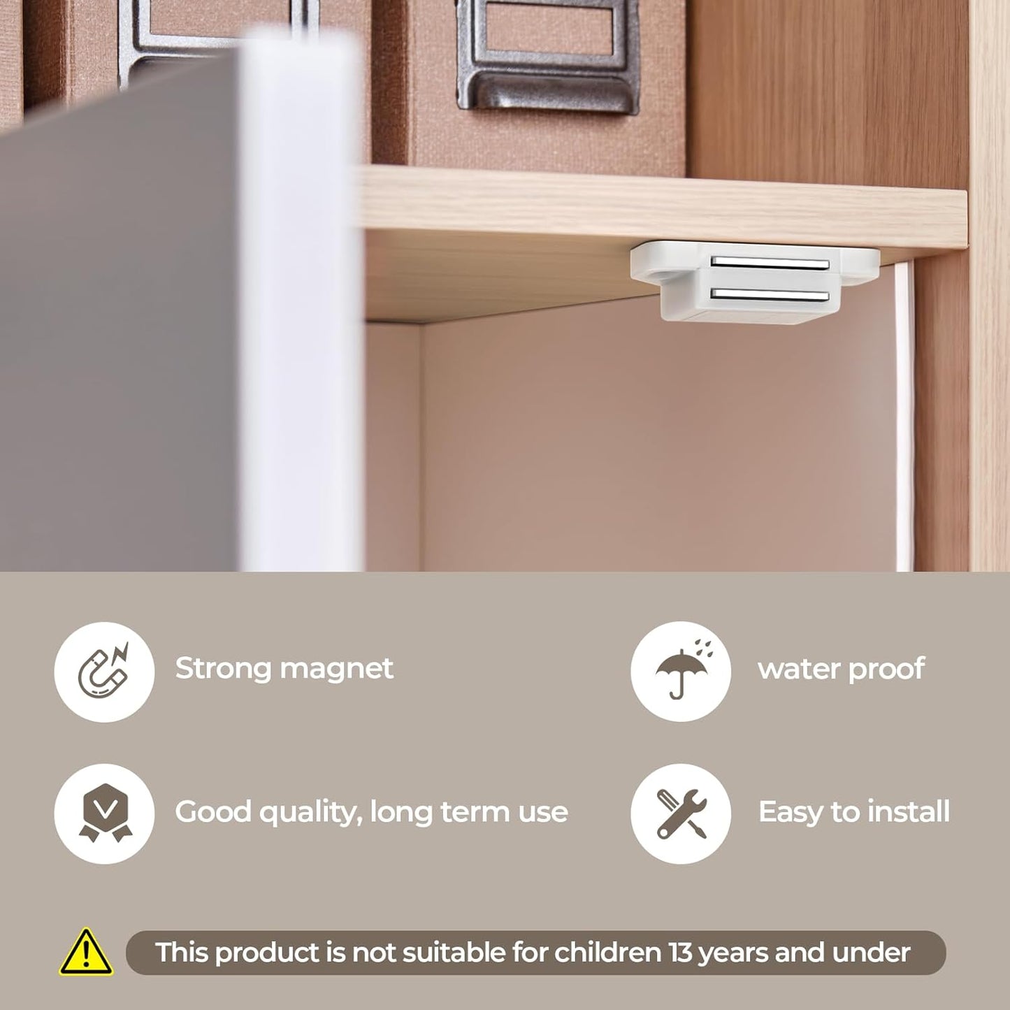 Cabinet Magnetic Catch Door Latch 30LB for Kitchen Drawer Magnets to Stay Closed Magnetic Catch Closet for Drawer（White 24 Pack）