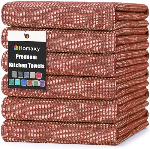 Homaxy 380 GSM Cotton Premium Kitchen Towels 6 Pack by Homaxy