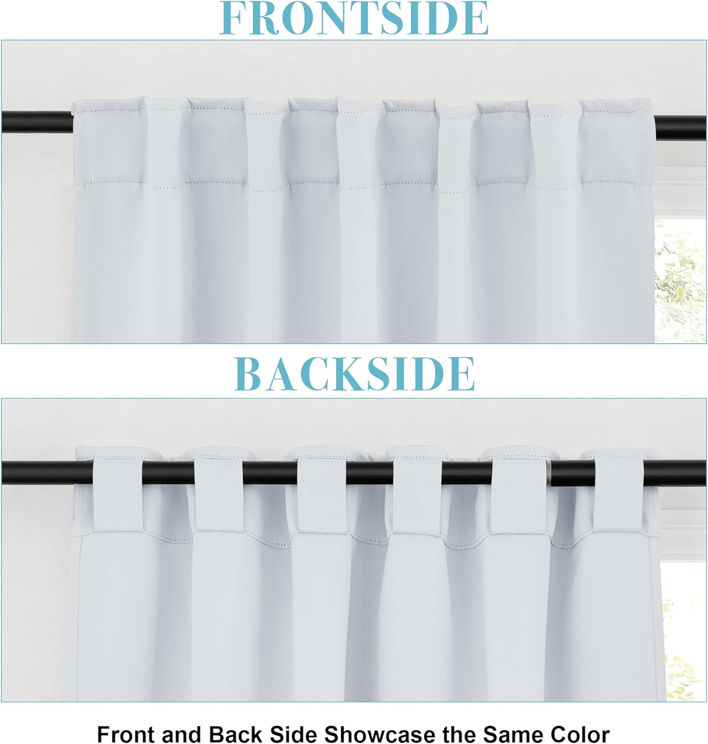 RYB HOME Small Window Curtains - Blackout Insualting Privacy Curtains for Kids Bedroom Kitchen Bathroom Basement Cafe Cabinet Tiers Drapes, 34 Width x 24 Length, 2 Panels, Grayish White