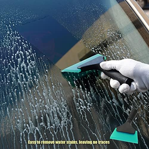 FOSHIO Small Squeegee with 5 Inch Light Blue Rubber Blade Mini Wiper Window - Image 6
