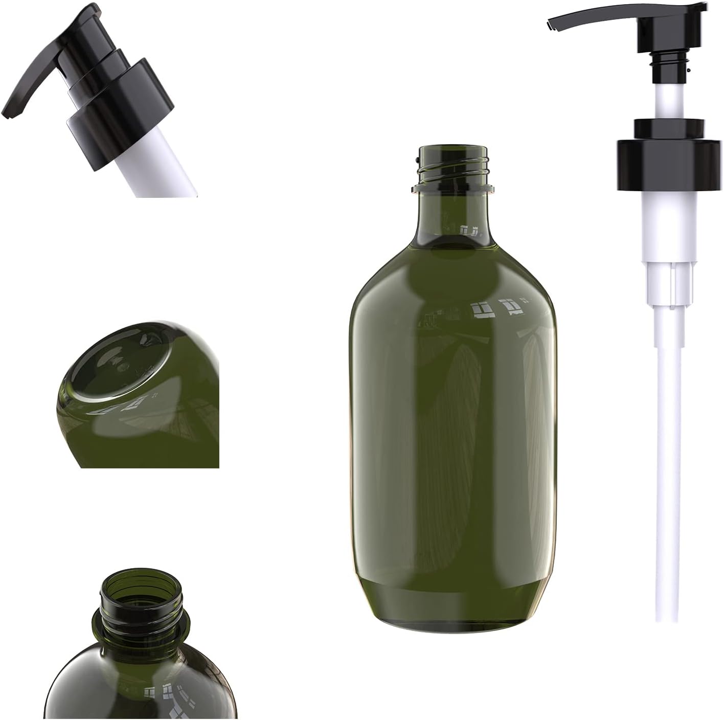 2 PCS 16 OZ Pump Bottle Plastic Pump Lotion Dispenser Empty Bottles Refillable Plastic Containers for Shampoo Lotion Body Wash, Creams, Moisturizer, Massage Oil, Multicolor