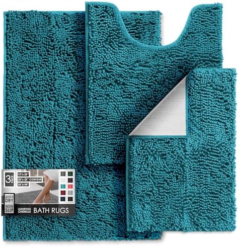 Hearth & Harbor Bathroom Rugs, Chenille Bath Mat by HearthHarbor
