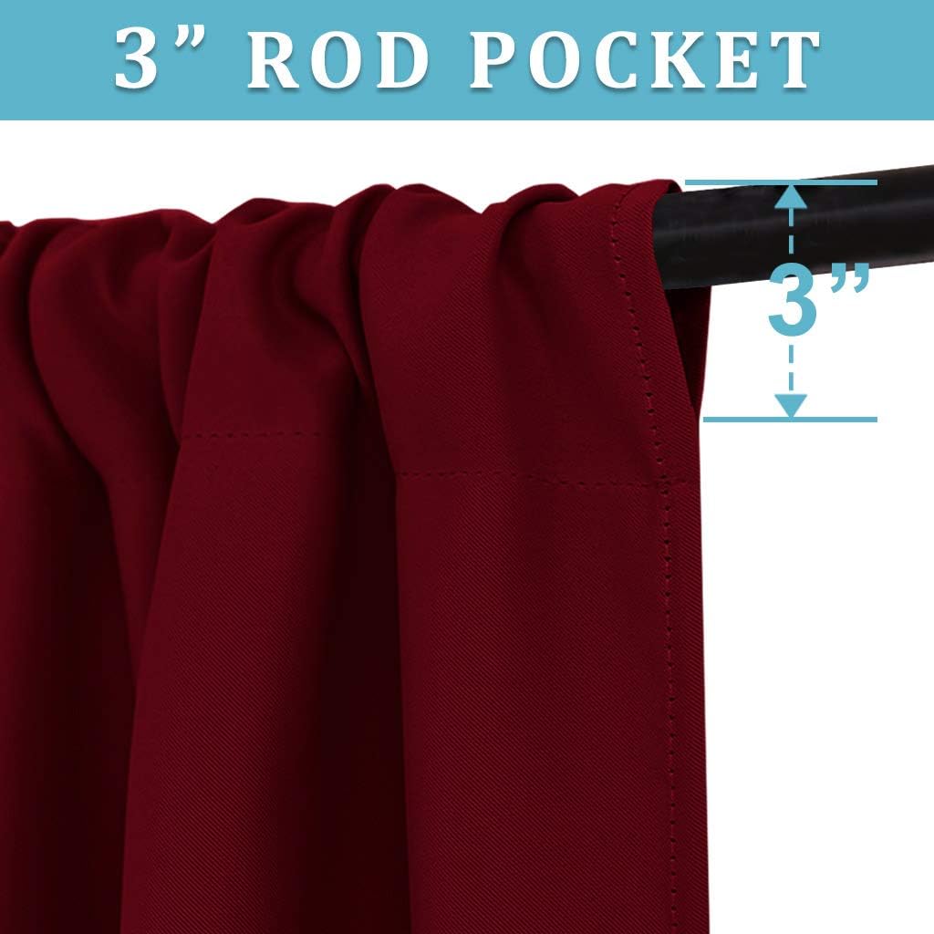 RYB HOME Bathroom Window Curtains - Super Soft Blackout Privacy Curtains for Girl Nursery Bedroom Basement Garege Workshop Kitchen Dining Living Room, W 29 x L 30, Burgundy Red, 2 Pcs