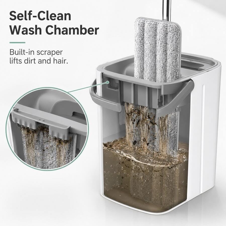 Self-Clean Flat Mop and Bucket Set - Image 6