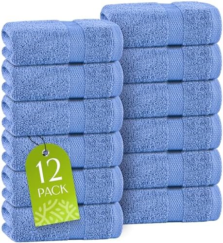 White Classic Light Blue Washcloths Set by WhiteClassic