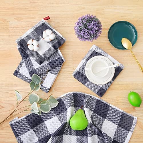 Homaxy Cotton Check 6 Pack Dish Cloths - Image 6