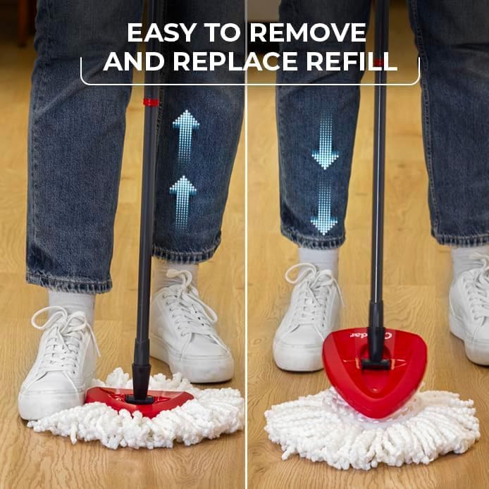 O-Cedar EasyWring Microfiber Spin Mop & Bucket Floor Cleaning System + 2 Extra - Image 6
