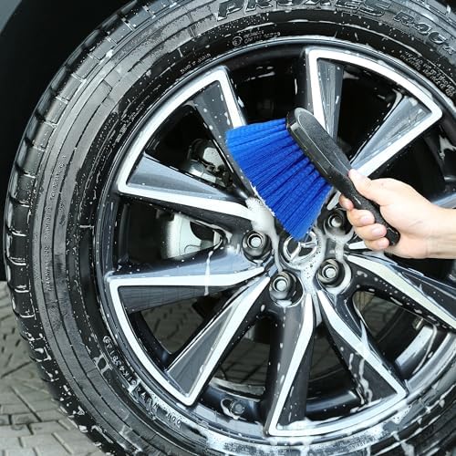 TAKAVU Wheel & Tire Brush, Stiff Bristle Short Handle, Scratch-Safe - Image 5