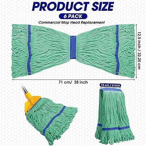 Eccliy 6 Pack Mop Heads Replacement 18 Oz Loop End - Image 2