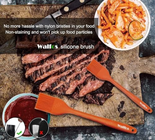 Walfos 600℉ Heat Resistasnt Pastry Brushes, BPA Free Silicone Basting Brush - Image 4