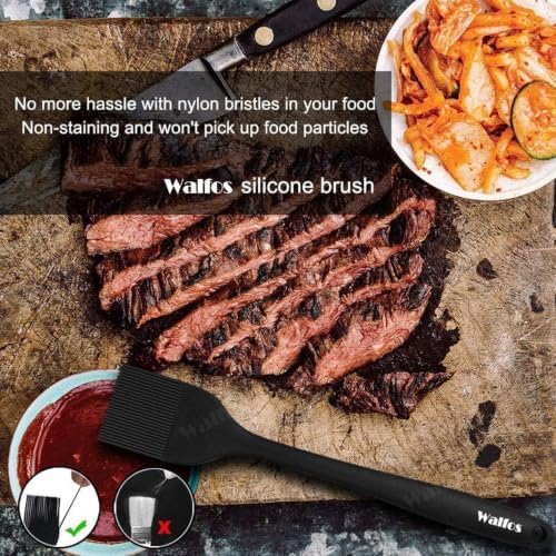 Walfos 600°F Heat Resistant Silicone Basting Brushes BPA Free Pastry Brush - Image 5