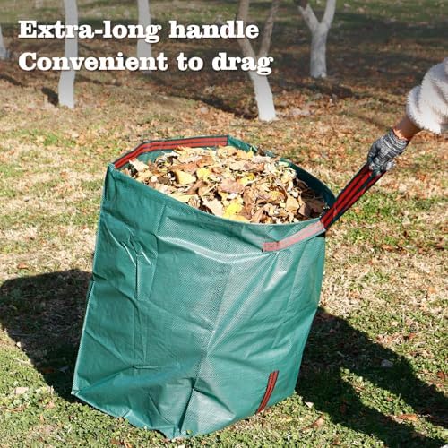 RISETEX 72 Gallon 4-Pack Collapsible Dustpan-Type Leaf Bags Yard Waste - Image 6