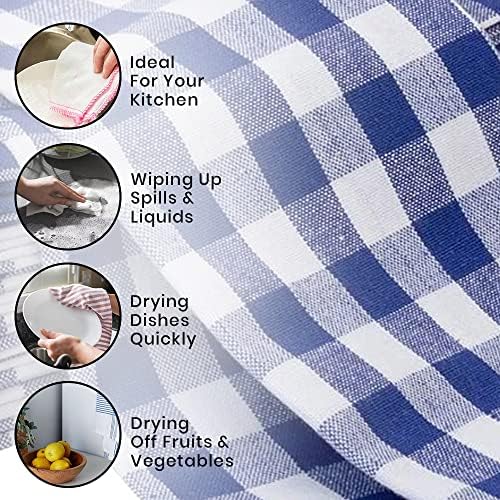 Royal Blue Classic Dish Towels Dishcloths Set - Image 4