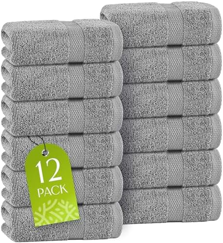 White Classic Light Gray Washcloths Set by WhiteClassic