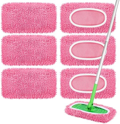 6 Pack Reusable Mop Pads Compatible by YHOVID