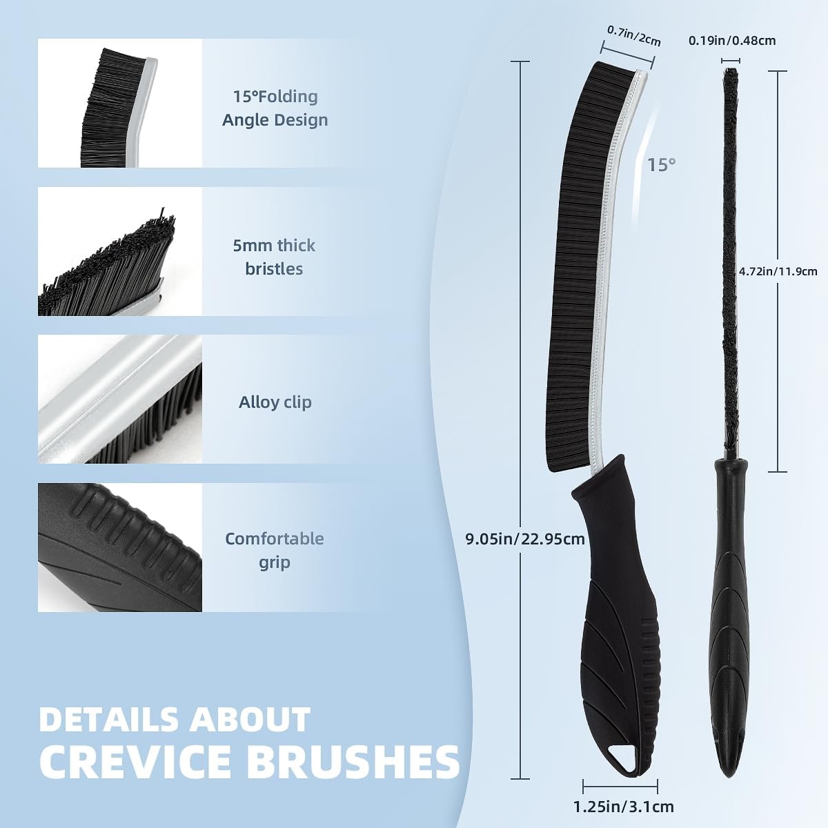 Hard Bristle Crevice Cleaning Brush-Thin Gap Scrub Brush, Small Cleaning Brush, Grout Brush, Kitchen Brush, Cleaning Tools for Toilet, Bathroom, Sink, Home, Household, Window (3, Purple)