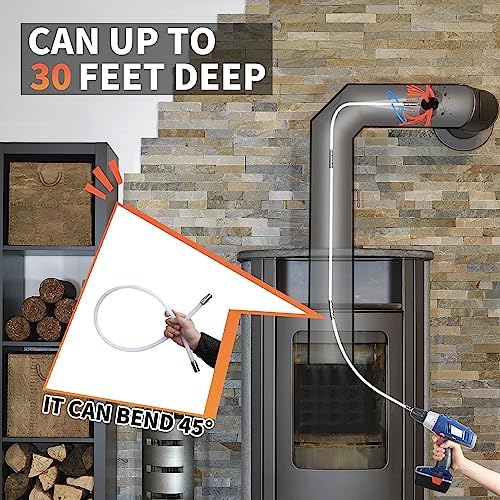 Sealegend 30FT Chimney Sweep Kit Rotary Flexible Cleaning Brush - Image 4