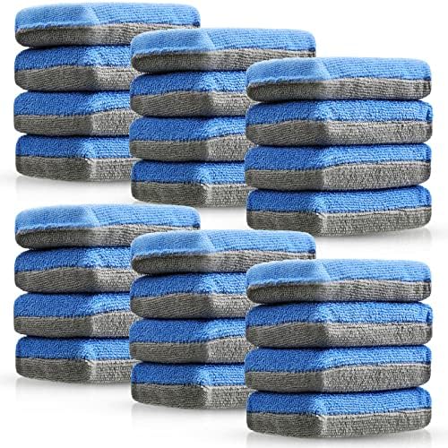 24 Pack Microfiber Wax Applicator Pads by Tallew