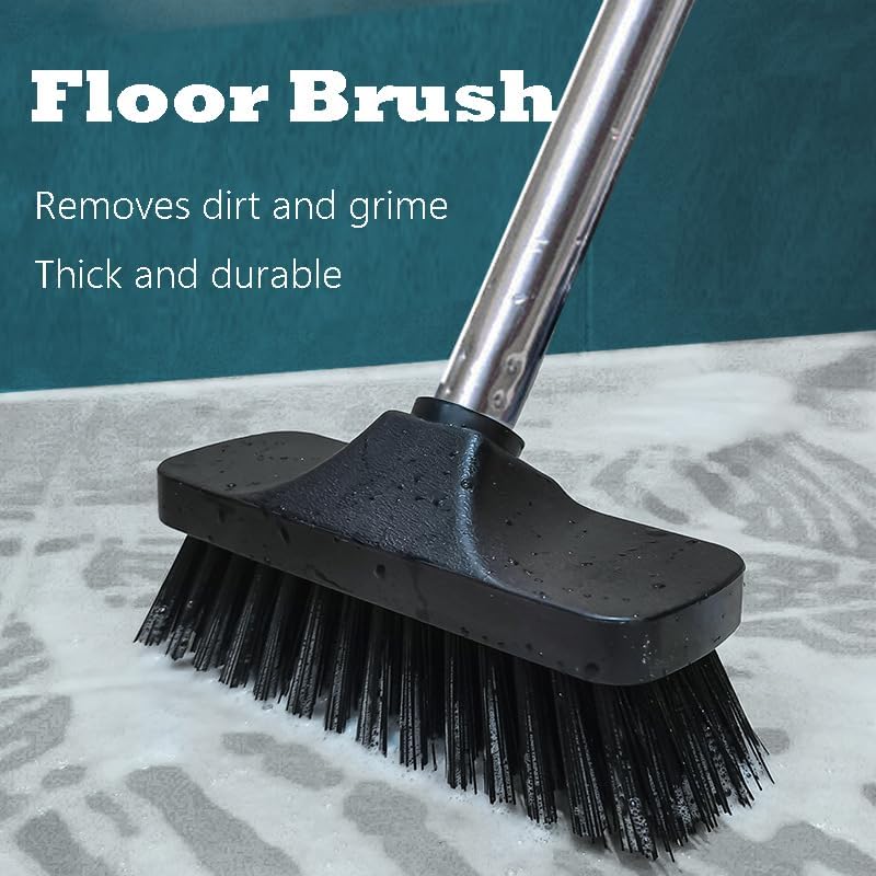 Push Broom Brush Stiff Bristles Floor Cleaning Brush Multi-Purpose Scrubber - Image 4