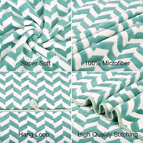 JML Microfiber Bath Towels, 2 Pack, Chevron Green - Image 3