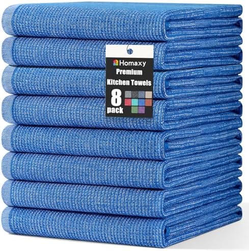 Homaxy 380 GSM Cotton Premium Kitchen Towels 8 Pack by Homaxy