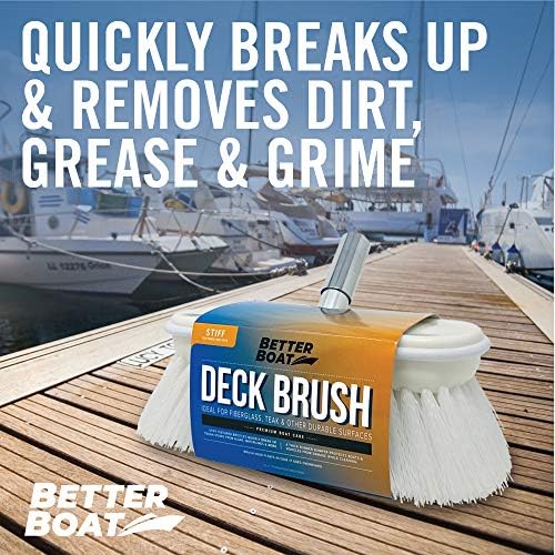 Stiff Boat Deck Brush, Heavy-Duty Marine Brush Head - Image 4