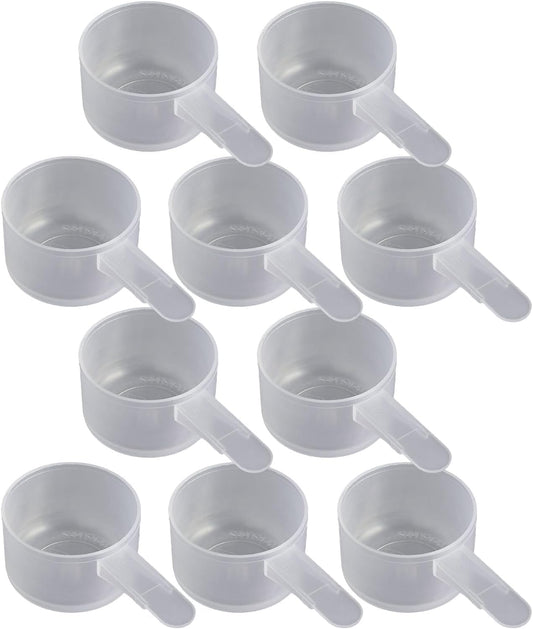 23 mL Plastic Measuring Packaging Scoop (= 23 cc/ = 4.7 teaspoon/ = 1.5 Tablespoon/ = 0.78 fl oz), Short Handle - to Measure and Dispense Spices, Granules, Powders, for Seeds Packing (10 scoops)
