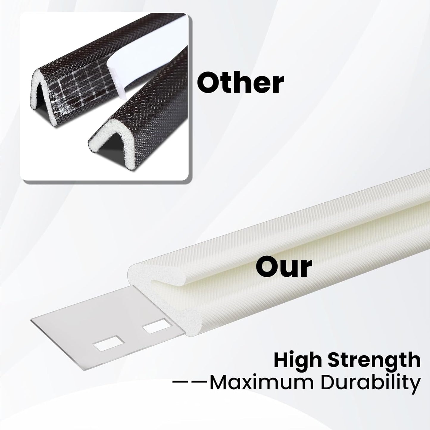 V Shape Foam Weather Stripping Door Frame Seal Strip 19.7FT Black, Draft Stopper, Insulation Winter, Weatherstripping, Gap Sealing, Soundproofing, Self-Adhesive Used for Exterior Front Door Side