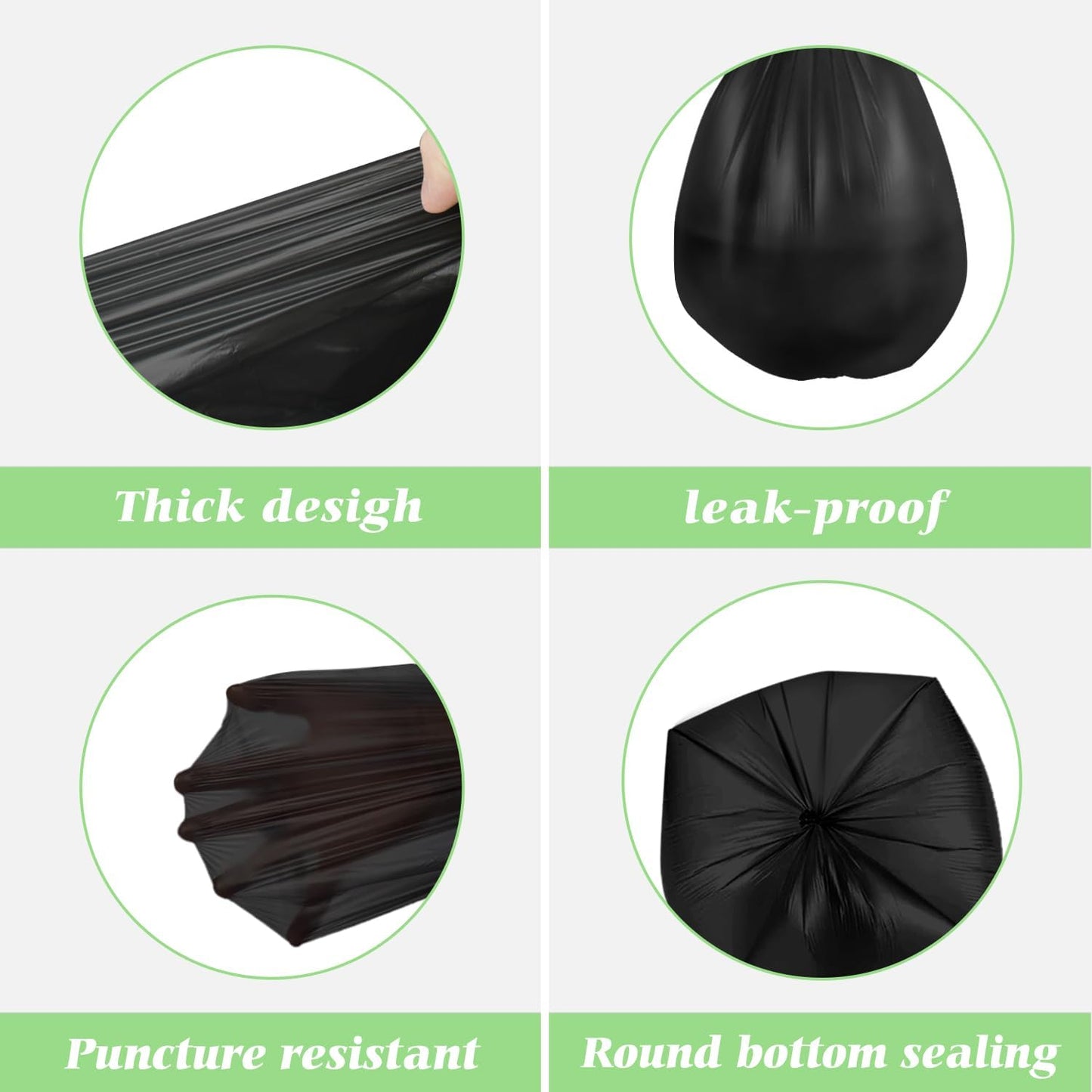 3 Gallon 120 Counts (fit 2.6-3.3 Gal) Small Trash Bags Garbage Bags by RayPard, 10-12 Liter Waste Basket Liner Fit 2.6,3.1,3.2,3.3 Gal Trash Can for Home Office Kitchen Bathroom Bedroom, Black