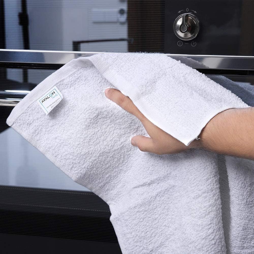 Avalon Towels Terry Bar Mop Towels (Value Pack of 36) Size 16"x19" – Absorbent and Durable, Multipurpose Cleaning Rags, Cotton Cleaning Cloths, Terry Cloth Rags, Reusable Shop Rag