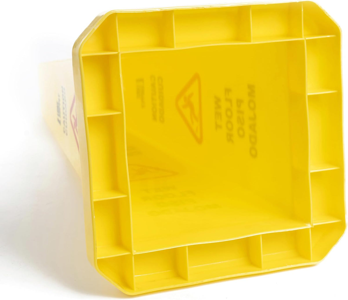 MATTHEW CLEANING 6 Packs 36” Caution Wet Floor Safety Cones for Indoors and Outdoors,Bright Yellow Caution Wet Floor Sign,4-Sided Bilingual Signs,Avoid Fall & Slip Accident