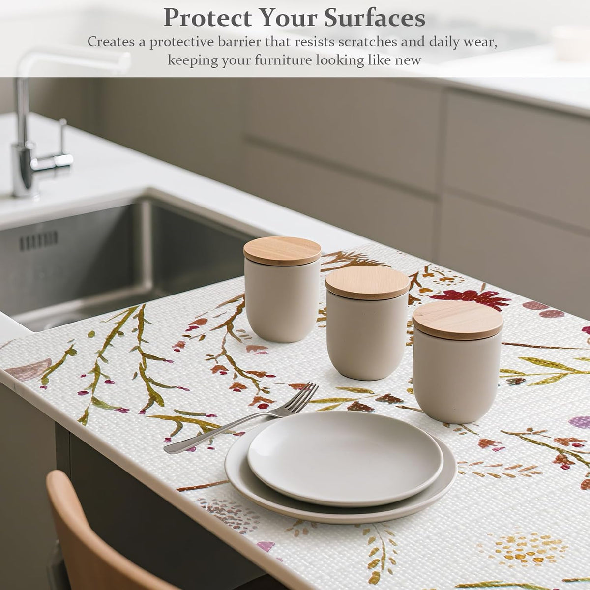 FINNEZ Shelf and Drawer Liner 17in x 20FT with Cutting Tool, Non Slip Non Adhesive Drawer Liners for Kitchen Cabinets, Waterproof Floral Cabinet Liner for Shelves, Refrigerator