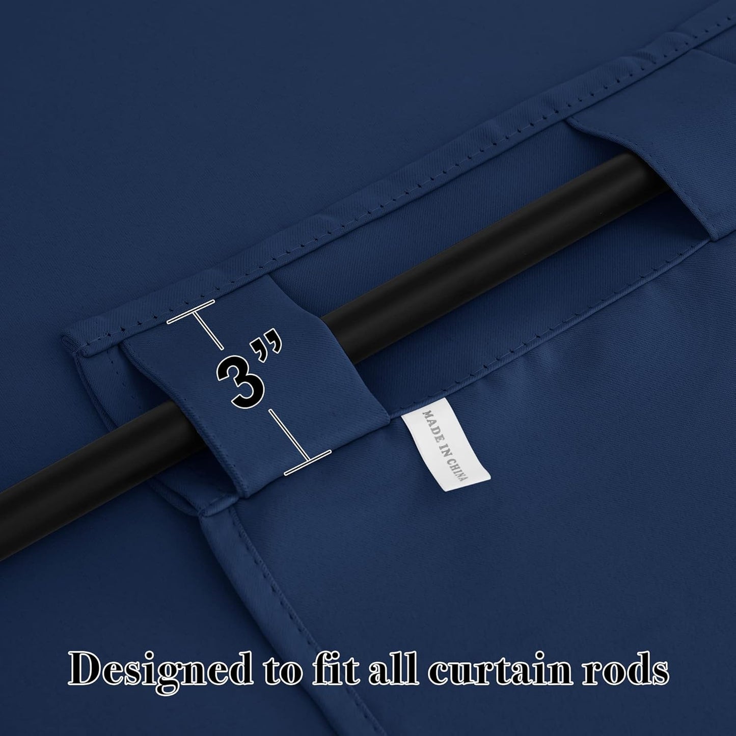 RYB HOME Small Window Curtains - Blackout Insualting Privacy Curtains for Kids Bedroom Kitchen Bathroom Basement Cafe Cabinet Tiers Drapes, 34 Width x 30 Length, 2 Panels, Navy Blue