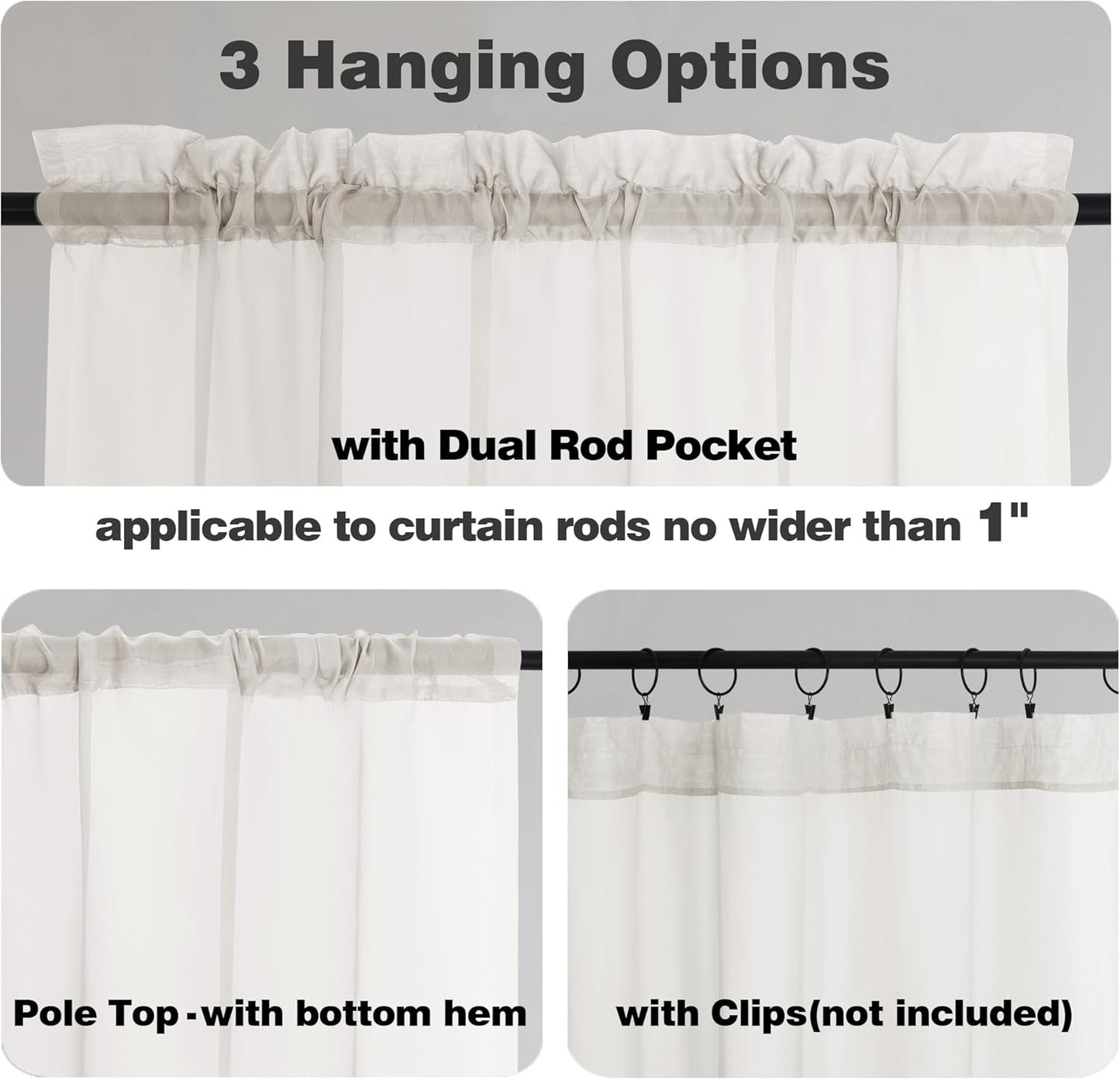 Chyhomenyc Extra Long Ivory Sheer Curtains 144 inch 2 Panels, Translucent Backdrop Window Scarf Drapes for Canopy Bed/Wedding/Living Room/Anniversary, 12FT Length, Each 59Wx144L in, 2PCS