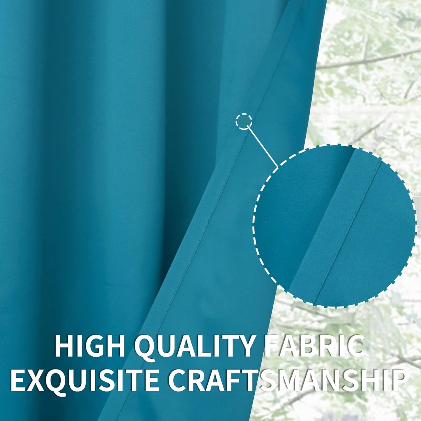 BGment Rod Pocket Blackout Curtains for Bedroom 72 Inches Long - Thermal Insulated Room Darkening Curtains for Living Room, Peacockblue, 42 x 72 Inch, 2 Panels