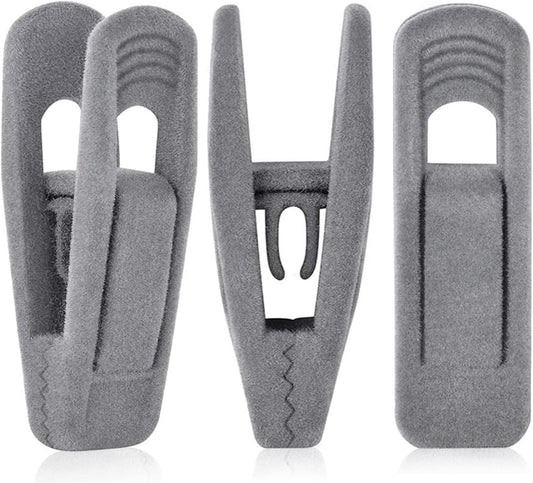 Grey Velvet Hangers Clips (80-Pack), Non-Slip Strong Velvet Hangers Clips for Velvet Skirt Hangers, Velvet Pants Hanger Velvet Clips Fit for Thin Velvet Clothes Suit Hangers