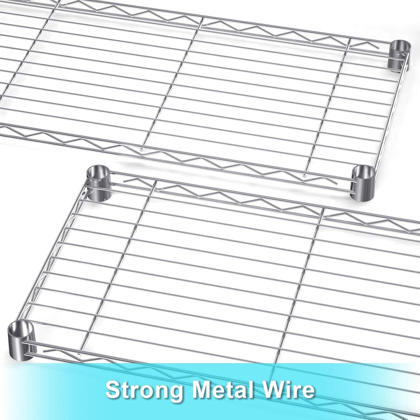 Auslar 5-Shelf Storage Shelves Heavy Duty 5 Tiers Standing Large Shelving Units Adjustable Metal Organizer Wire Rack, 14" x 36" x 72", Chrome